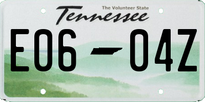 TN license plate E0604Z
