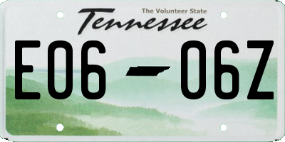 TN license plate E0606Z