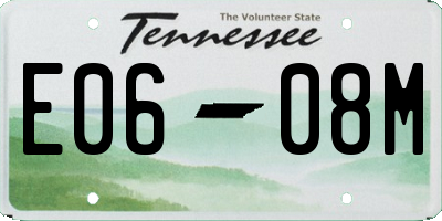 TN license plate E0608M