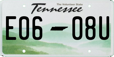 TN license plate E0608U