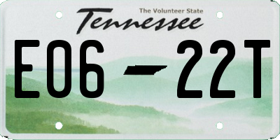 TN license plate E0622T