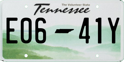 TN license plate E0641Y