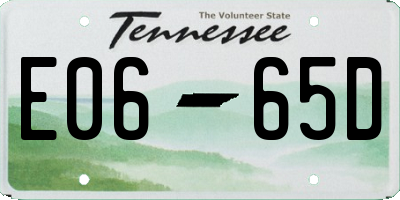 TN license plate E0665D