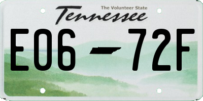 TN license plate E0672F