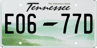 TN license plate E0677D
