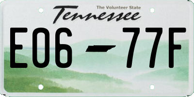TN license plate E0677F
