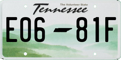 TN license plate E0681F