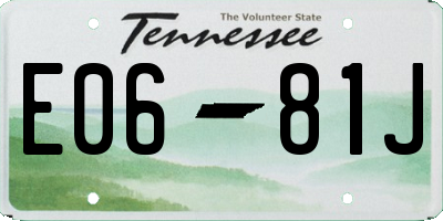 TN license plate E0681J