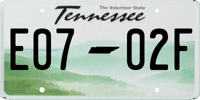 TN license plate E0702F