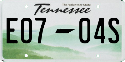 TN license plate E0704S