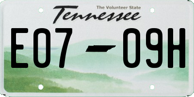 TN license plate E0709H