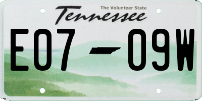 TN license plate E0709W