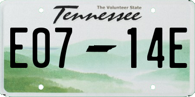 TN license plate E0714E