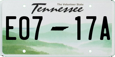 TN license plate E0717A