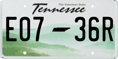 TN license plate E0736R