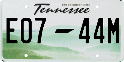 TN license plate E0744M