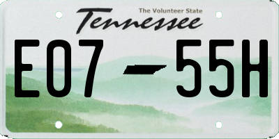 TN license plate E0755H