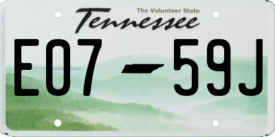 TN license plate E0759J