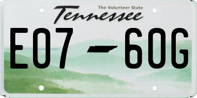 TN license plate E0760G