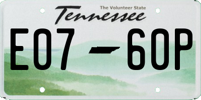 TN license plate E0760P