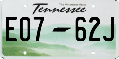 TN license plate E0762J