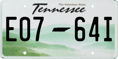 TN license plate E0764I