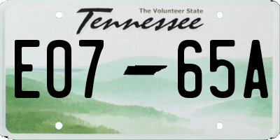 TN license plate E0765A