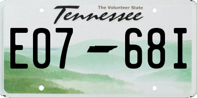 TN license plate E0768I