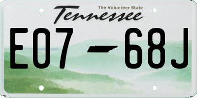 TN license plate E0768J