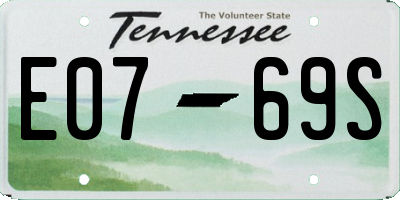 TN license plate E0769S