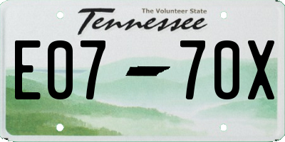 TN license plate E0770X