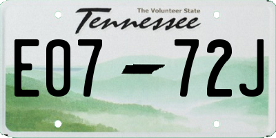 TN license plate E0772J