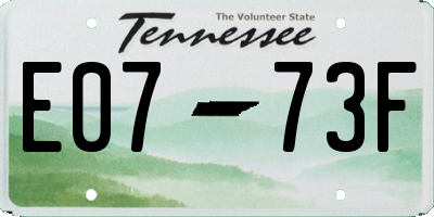 TN license plate E0773F