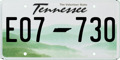 TN license plate E0773O