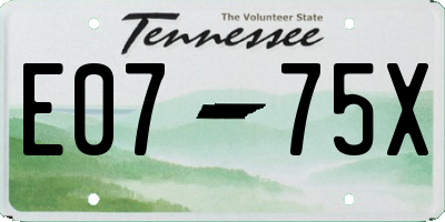 TN license plate E0775X