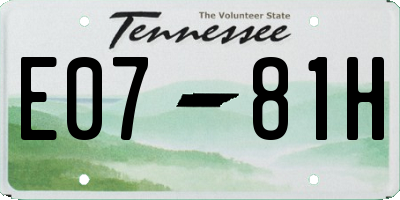 TN license plate E0781H