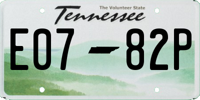 TN license plate E0782P