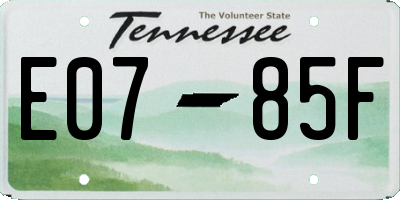TN license plate E0785F