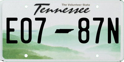 TN license plate E0787N