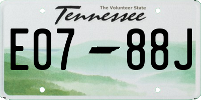 TN license plate E0788J