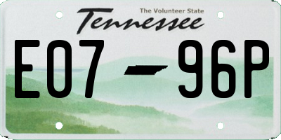 TN license plate E0796P