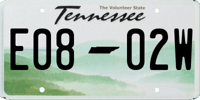 TN license plate E0802W