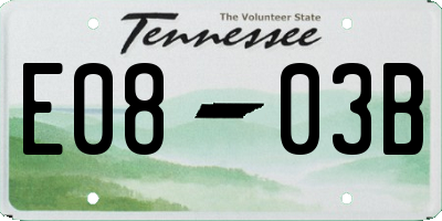 TN license plate E0803B