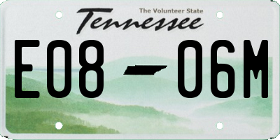 TN license plate E0806M