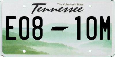 TN license plate E0810M