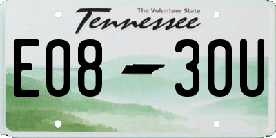 TN license plate E0830U