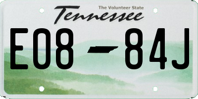 TN license plate E0884J