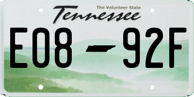 TN license plate E0892F