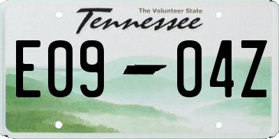 TN license plate E0904Z