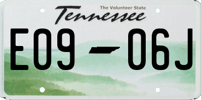 TN license plate E0906J